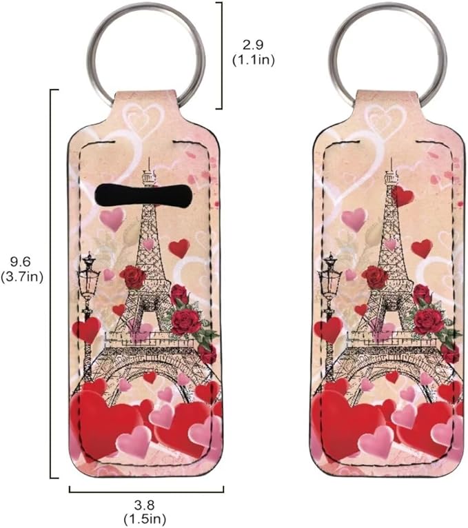 Horeset Valentine Chapstick Holder Keychain Slim Neoprene Lip Gloss