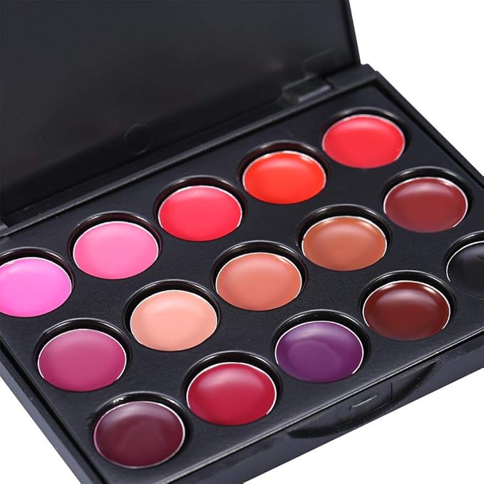 Lipstick Palette, Lip Cosmetics, 15Colors Professional Lip Gloss Gloss