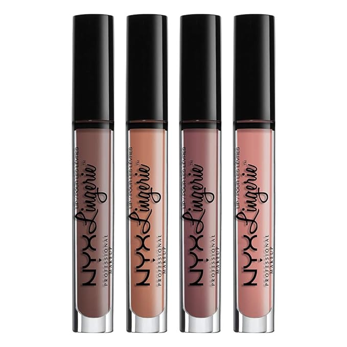 NYX PROFESSIONAL MAKEUP Lip Lingerie Matte Liquid Lipstick - Bedtime Flirt, Red Toned Pink