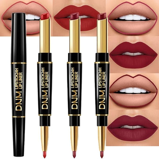 evpct 3Pcs Dark Ruby Wine Red Lip Line 24 l