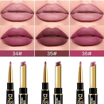 evpct 3Pcs Rose Chocolate Burgundy Red Matte Lip 24 l