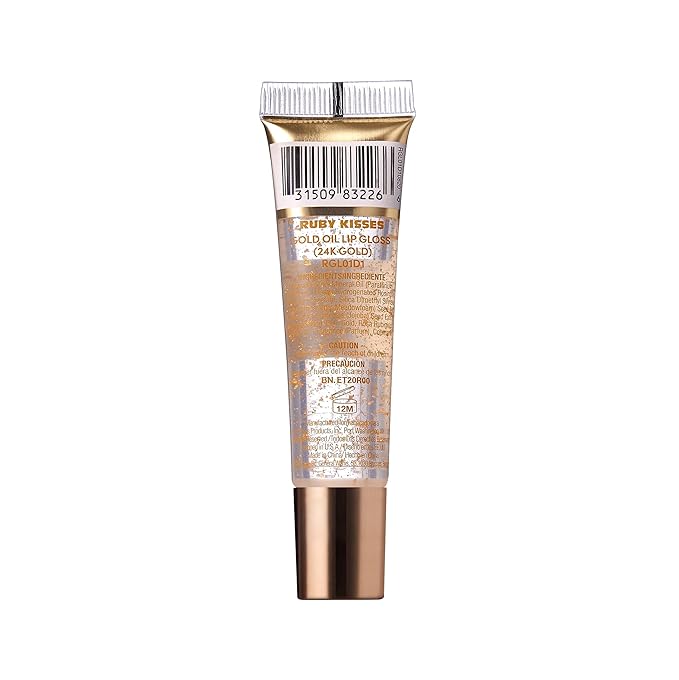 Ruby Kisses 24K Gold Oil Lip Gloss (3 Count, Gold)