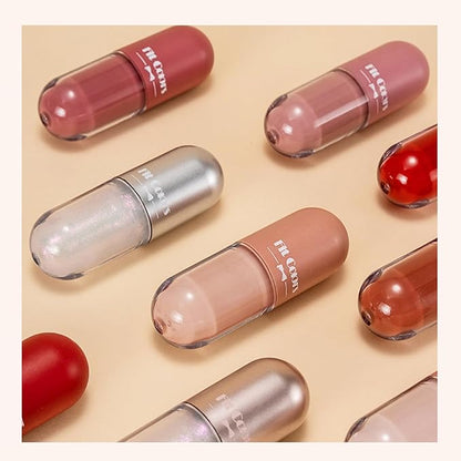 8PCS Nude Pink Lip Gloss Gift Set,Non-Fade Waterproof Liquid Lipstick,Lasting Pigmented Velvet Lipgloss Kit,Shiny Pink Matte Lipstick Set,Beauty Cosmetics Makeup Gift for Girls