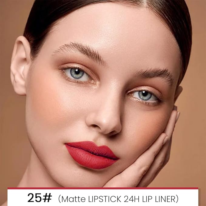 evpct 1Pcs Ruby Red Matte Lip Liner and Lip