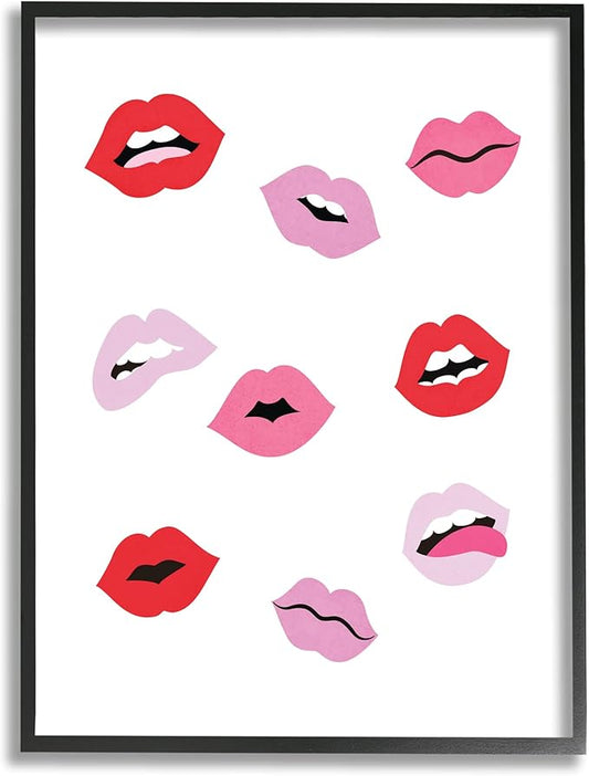 Stupell Industries Expressive Seductive Lips Red Lipstick Shades, Design