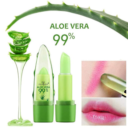 3 Pcs Aloe Vera Color Changing Lipstick,Long Lasting Lip Care Nutritious Plumper Lip Balm Moisturizer Magic Temperature Color Change Lip Gloss Matte Makeup (SET03)