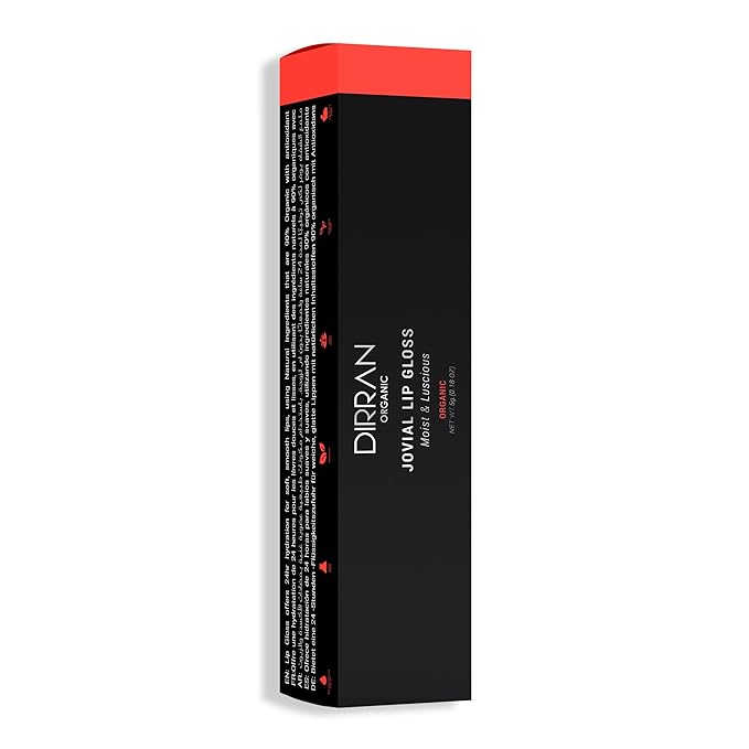 Organic Lip Gloss, 24hr Hydration, Vegan, Antioxidant-Rich, Soft Organic
