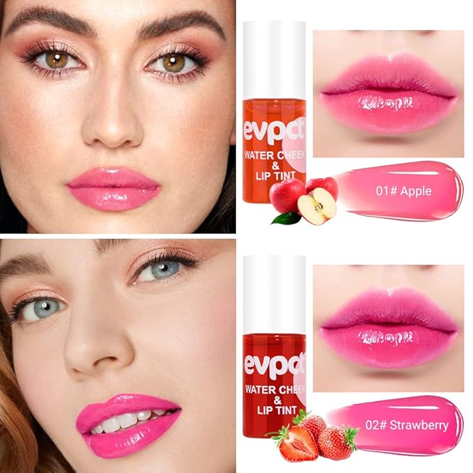 BINGBRUSH 2Pcs Bright Vivid Color Lip Tint With BINGBRUSH
