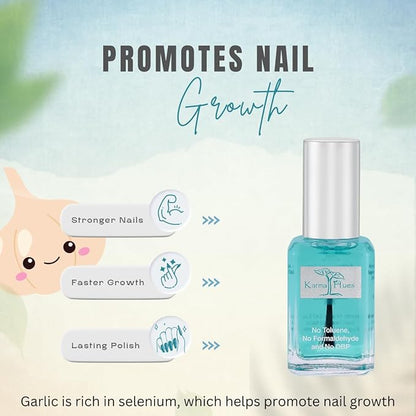 karma organic Natural Nail Polish, Vegan, and Cruelty-Free, No Toluene, No Formaldehyde, No DBP, and Free of TPHP, Base Coat with Garlic
