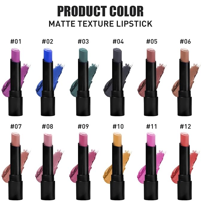 High Pigmented Matte Lipstick, Face Body Paint Stick, High
