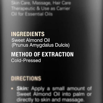 MAJESTIC PURE Sweet Almond Oil, Triple A Grade Quality, Pure and Natural from Spain, Cold Pressed, (Packaging May Vary) - 16 fl. Oz