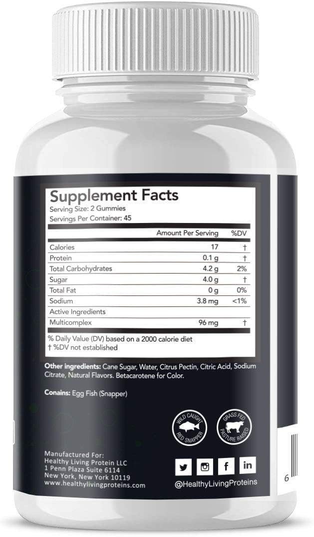 Healthy Living Proteins Bundle - 10oz Bovine Collagen Powder & 90ct Multi Collagen Gummies