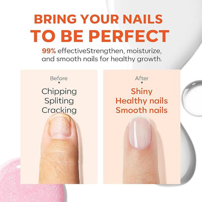 modelones Nail Strengthener Ridge Filler for Nails White Nail Polish Nail Repair for Thin and Damaged Nails Growth Treatment 15ml