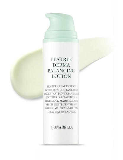 Tea Tree Derma Balancing Face Lotion | Daily Moisturizing Lotion Face Cream | Hydrating Face Moisturizer w/Cica & Hyaluronic Acid | Tea Tree Lotion for Extremely Dry Skin 1.79 fl oz