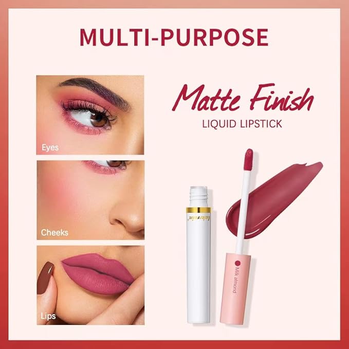 4 Colors Matte Cigarete Lipstick Set，24-Hour Long Lasting Waterproof Matte Lipstick Tube Sexy Nude Lady Lipstick lip gloss (1#)