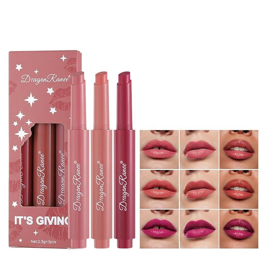 3 Colors Matte Lipstick Set, Nude Lipstick Makeup Long