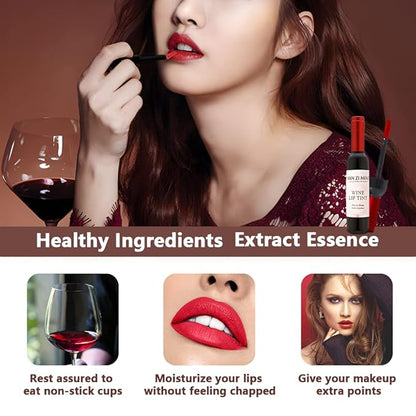 VOLLUCK Wine Liquid Lipstick, Lady Long Lasting Make Long