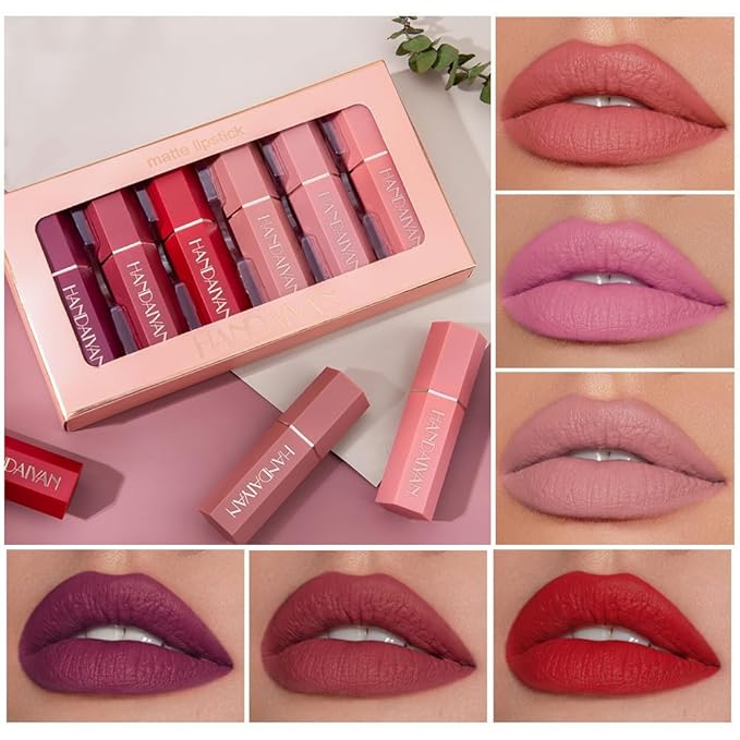 6 Colors Nude Moisturizer Smooth Lipstick, Matte Lipstick Long-Lasting