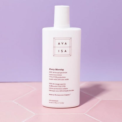CyberDERM - Ava Isa Every Morning Sunscreen SPF 30 | Clean, Non-Toxic Sunscreen (1 fl oz | 30 ml)