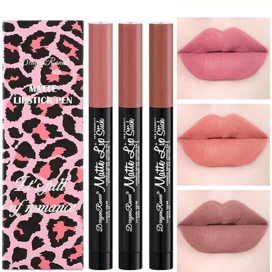 Three Lipstick Automatic Rotary High Pigment Red Pink High