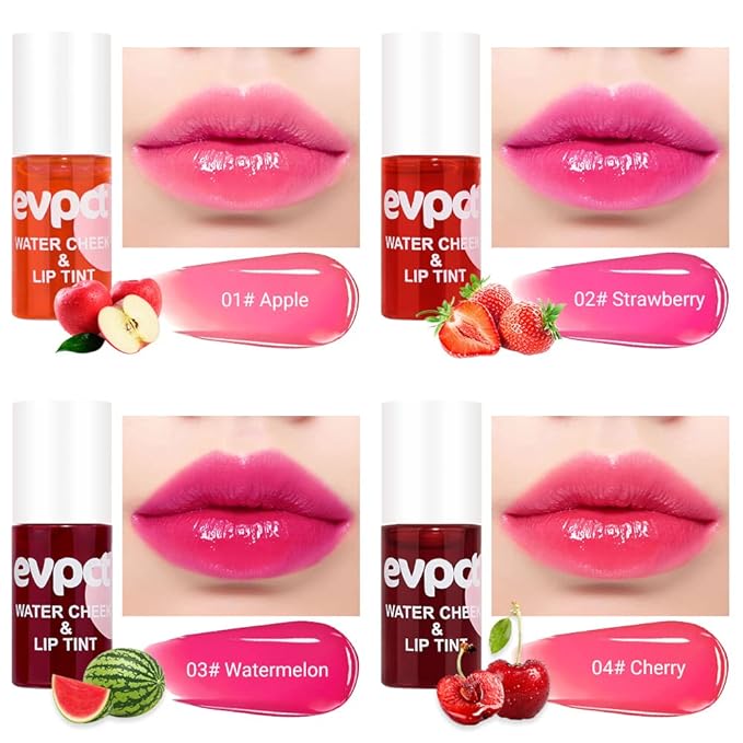 BINGBRUSH 4Pcs Bright Vivid Color Lip Tint With BINGBRUSH
