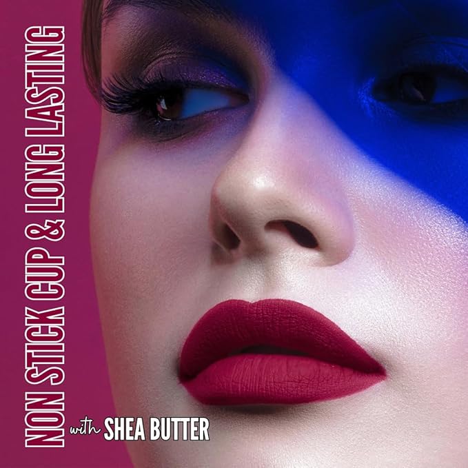 Mynena Berry Red Long-Lasting Matte Liquid Lipstick Intense Color Smudge-Proof & Waterproof Comfortable Hydrating Shea Butter Vegan & Cruelty-Free | Lisy