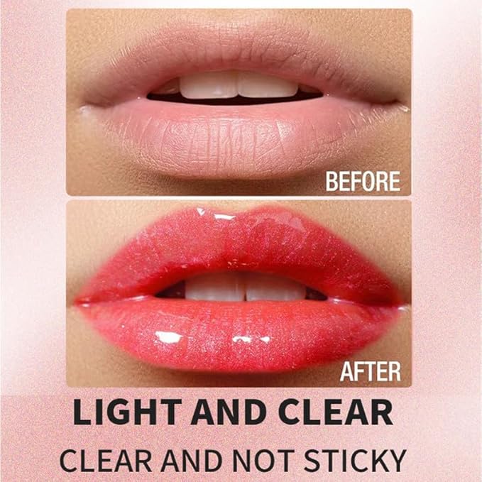 Red Glitter Lip Gloss Long Lasting Pearl Shimmer Lip