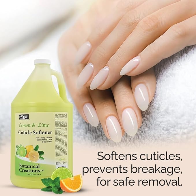 PRO NAIL - Cuticle Remover Liquid, Softener for Nails, Lemon and Lime, 128 Oz - Professional, Pedicure and Manicure, Fast Acting Lotion