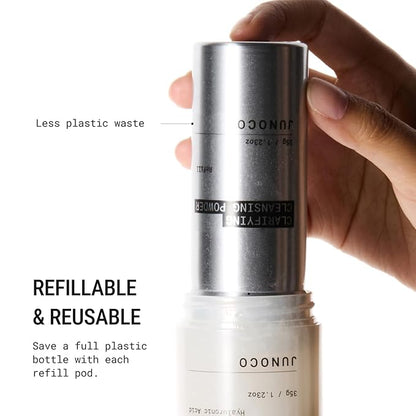 JUNO & Co. JADE Clarifying Cleansing Powder, Refill Pod Only for Effortless Cleanse with Exfoliating and Hydrating