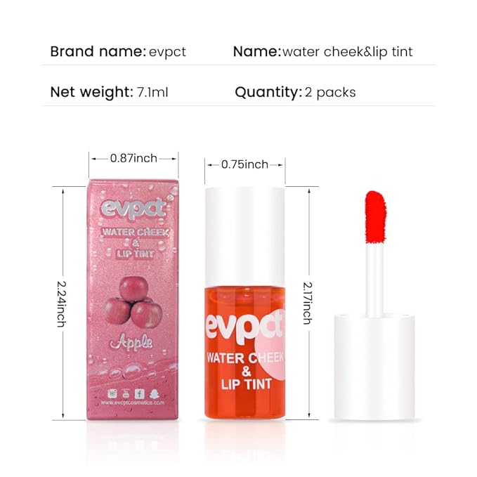 BINGBRUSH 2Pcs Bright Vivid Color Lip Tint With BINGBRUSH