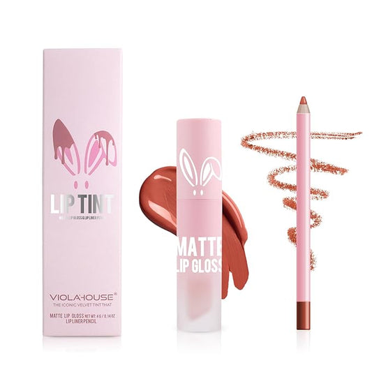 VIOLA HOUSE Lipstick Lip Liner Set, Matt Lipstick Non-Fading,