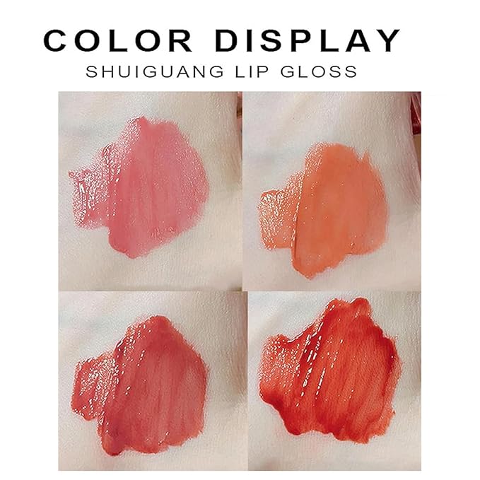 4Pcs Bear Lip Glaze Hydrating Jelly Lip Gloss,Jelly Glaze