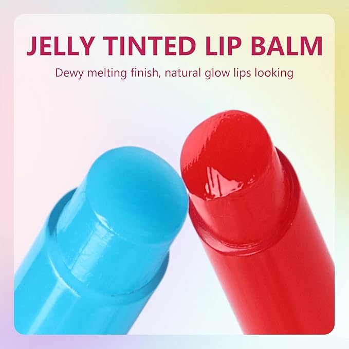 KYDA Juice Jelly Tinted Lip Balm, Glossy Color Changing Lipstick, Dewy Glow Lip Color, Click Packaging Moisturizing Lip Balm with Vitamin E, #Berry