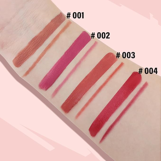 2Pcs Matte Liquid Lipstick and Lip Liner Set,Waterproof Gloss