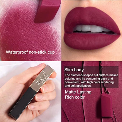 evpct 3Pcs Plum Purple Mauve Nude Beige Pink Matte Matte Color Stay Lipstick Lip Crayon Set for Women Waterproof Long Lasting 24 Hour Lipstick labiales matte larga duracion 24 mate 24 horas originales
