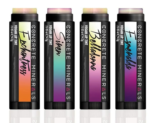 Concrete Minerals White MultiChrome Lip Tints, Nourishing Formula Nourishing