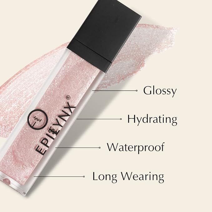 Vegan Glitter & Matte Liquid Lip Gloss - Moisturizing Formula for Hydration & Long Lasting Wear - Cruelty Free, Paraben Free, Gluten Free - Gloss, St. Tropez Light Pastel Pink