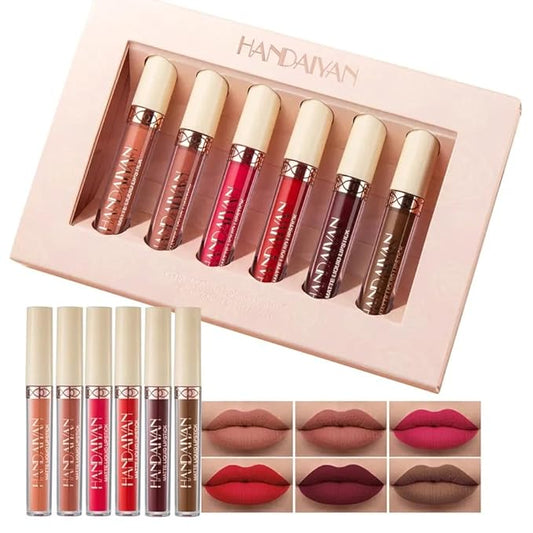 6pcs rose flavor matte liquid lipstick set rich long