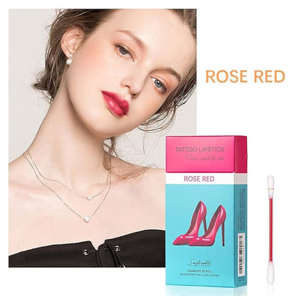 FLIPNEX 20Pcs Cotton Swab Tattoo Lipstick, Tattoo Lipstick Long