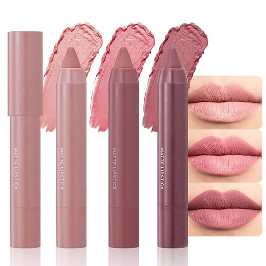 BINGBRUSH Crayon Matte Longwear Lipstick Pack Set,Moisture Sm