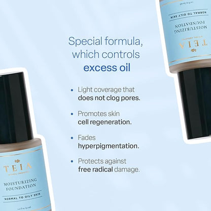 TEIA Cosmetics - Moisturizing Light Coverage Foundation, Natural cruelty-free. (CAPUCCINO)