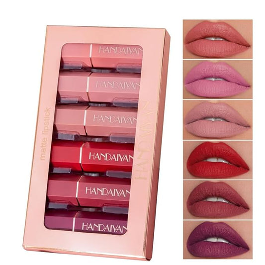6 Colors Nude Moisturizer Smooth Lipstick, Matte Lipstick Long-Lasting