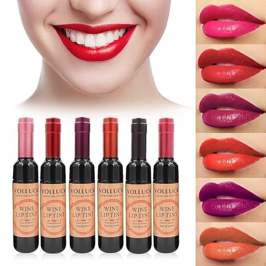 VOLLUCK Wine Liquid Lipstick Gloss, Lip Tint Waterproof Gloss,