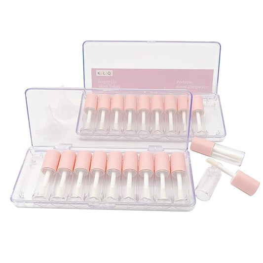 Pink lip gloss tubes with wand empty bottles gloss