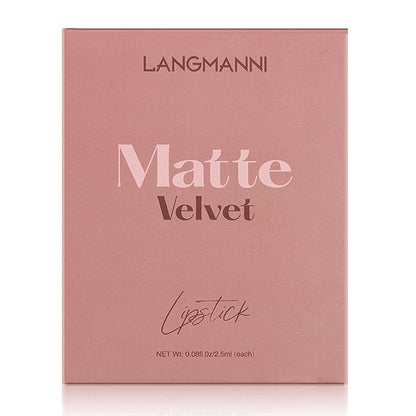 6 PCS Matte Liquid Lipstick Set, Velvet Muddy Burgundy