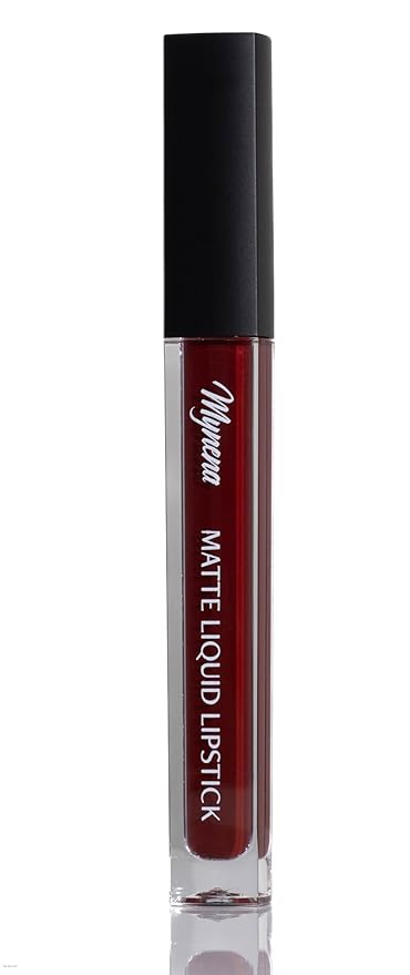 Mynena Long-Lasting Matte Liquid Lipstick | Intense Color, Smudge-Proof & Waterproof | Comfortable, Hydrating Shea Butter | Vegan & Cruelty-Free | IMerlot