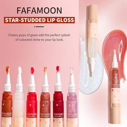 Red Glitter Lip Gloss Long Lasting Pearl Shimmer Lip