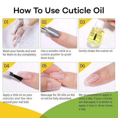 modelones Thin Liner Nail art Brushes with Cuticle Oil, 15ml Nail & Cuticle Care Strengthener Oil Vitamin E + B Cuticle Revitalizing Oil for Nail Growth and Gel Nail Polish