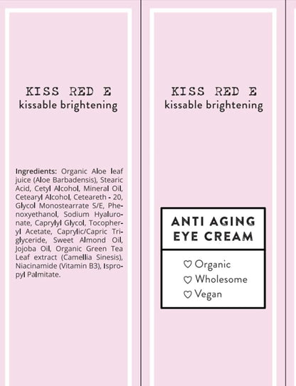 KissRedE Anti-Aging Eye Cream for Dark Circles, Puffiness, Fine Lines, and Wrinkles - Fragrance-Free, 1 Fl Oz