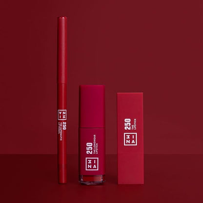 3INA The Lipstick 250 - Outstanding Shade Selection - Matte And Shiny Finishes - Highly Pigmented And Comfortable - Vegan And Cruelty Free Formula - Moisturizes The Lips - Warm Dark Red - 0.16 Oz